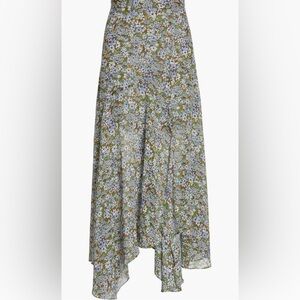 Veronica Beard Shilpa Floral Asymmetric Silk Skirt